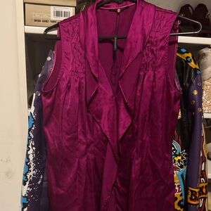 Elie Tahari Purple Sleeveless Blouse